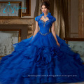 Beading Crystal Tiered Puffy Quinceanera Robes Long